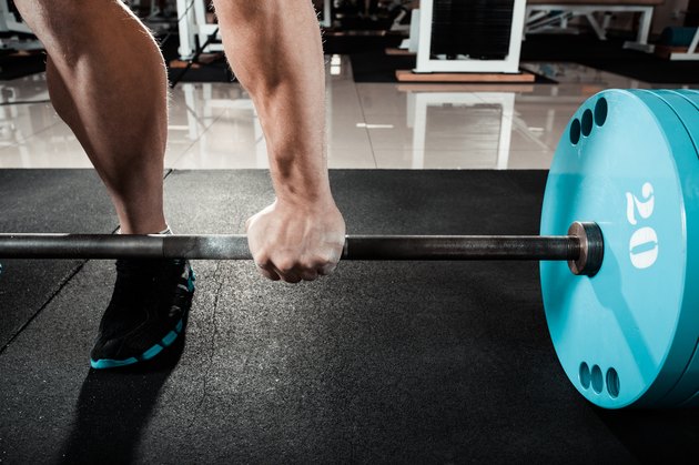 hand on the barbell