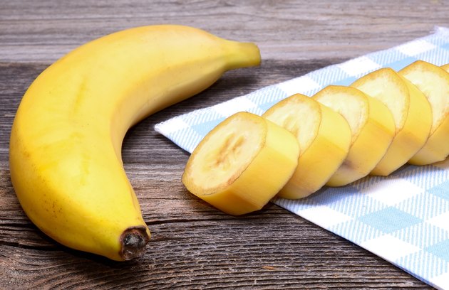 Banana on a wooden table