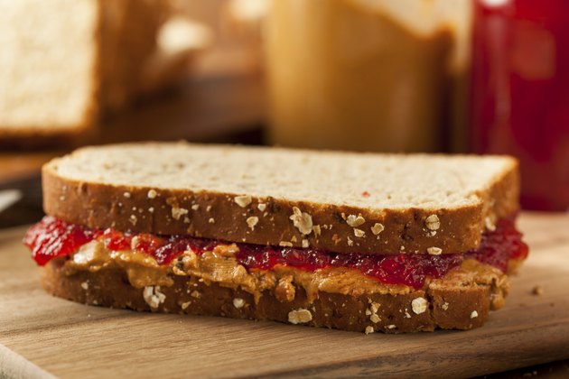 Homemade Peanut Butter and Jelly Sandwich