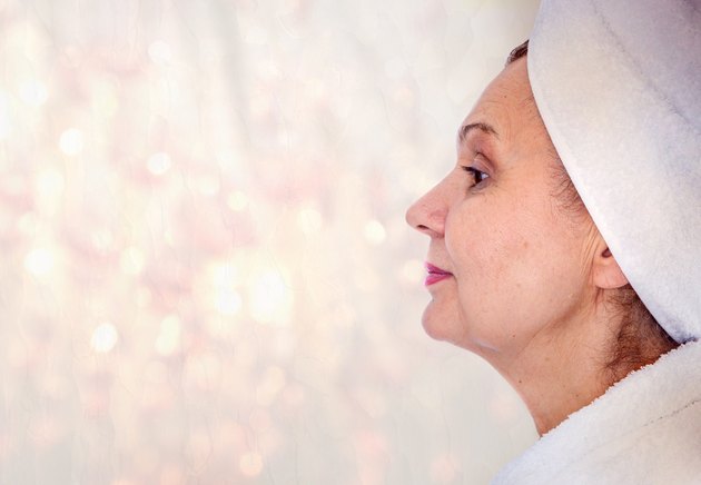Aged good looking woman in spa
