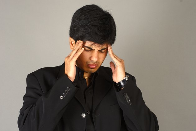 Close-up of a businessman under stress
