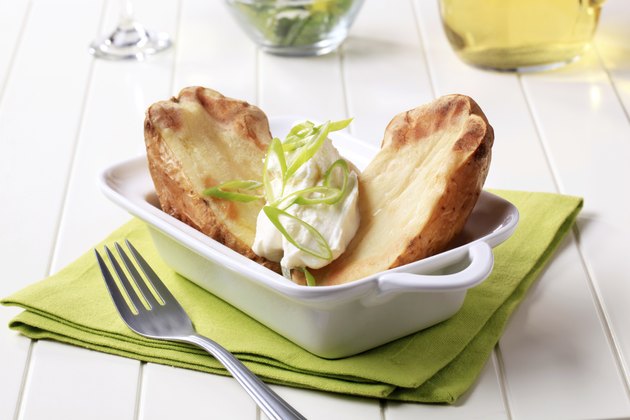 Baked potato and cream cheese