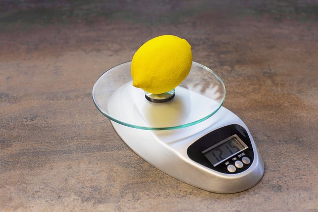 Lemon on an electronic scales