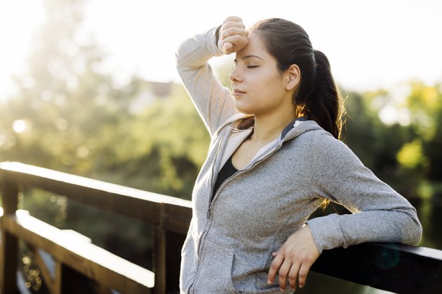 Fatigued woman taking a break