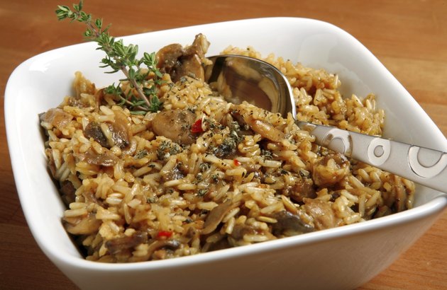 mushrooms and rice