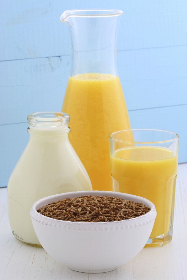 Delicious bran cereal breakfast