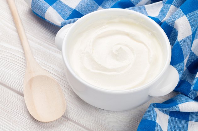 Sour cream in a bowl