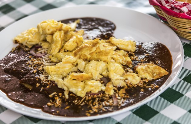 Enmolada with Scramble Eggs