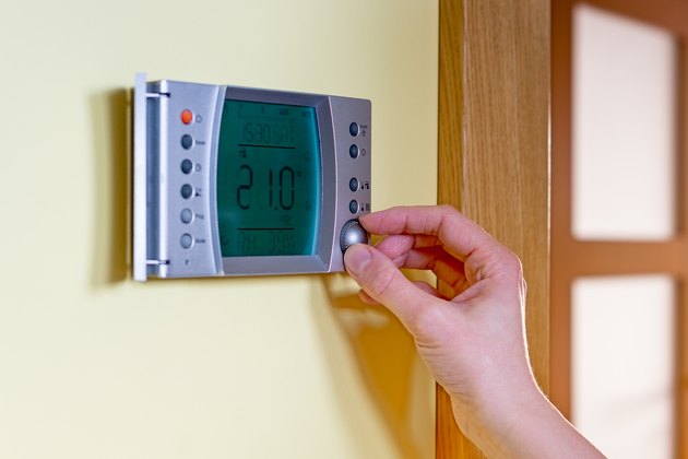 Panel of the gas boiler for hot water and heating