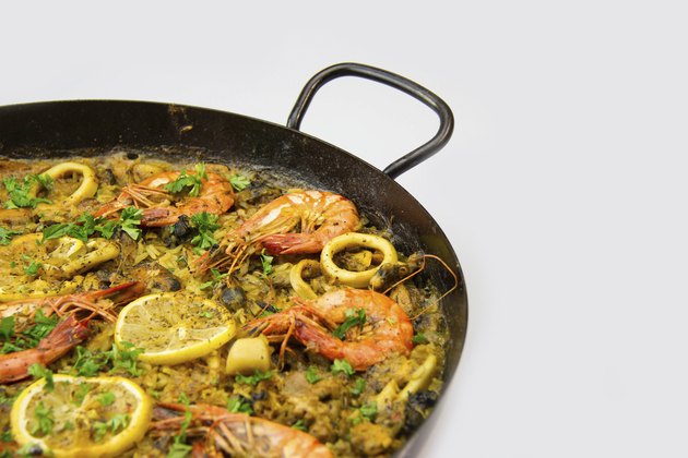 Spanish seafood paella