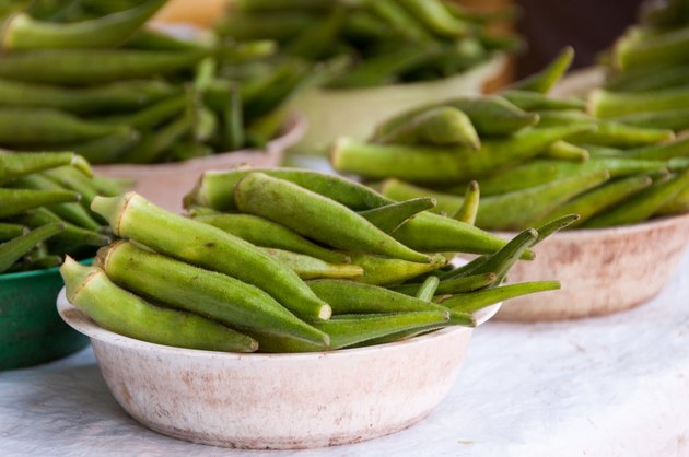 Fresh Okra in the Market