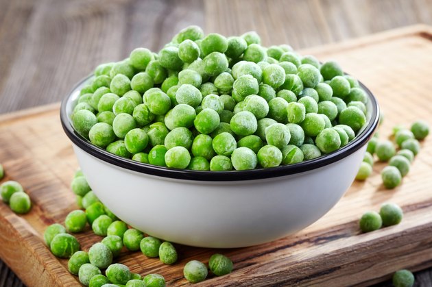 bowl of frozen green peas