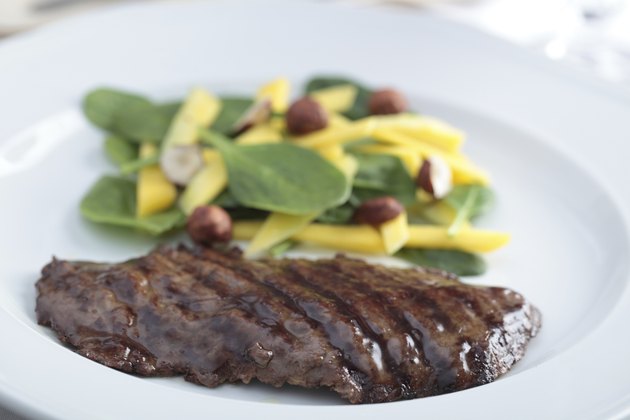 Beef steak with salad