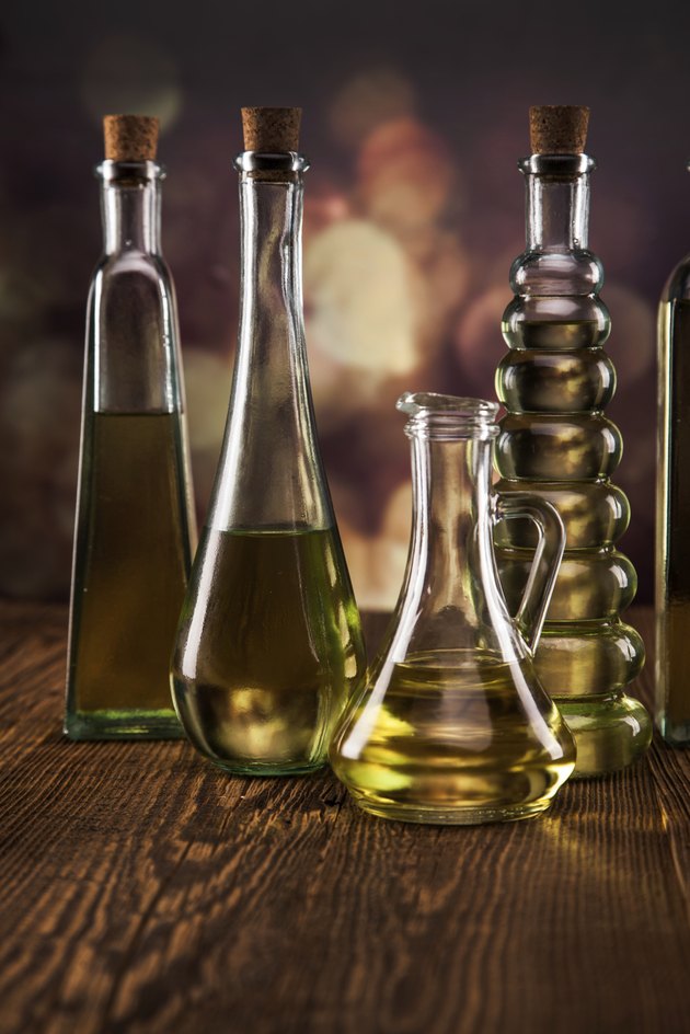 Olive oil in bottles