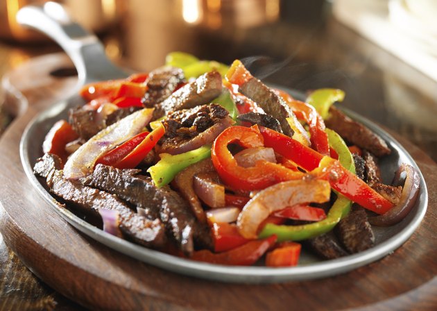 steamy hot mexican beef fajitas
