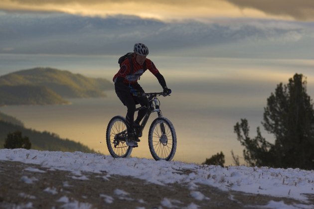 Man riding a mountain bike