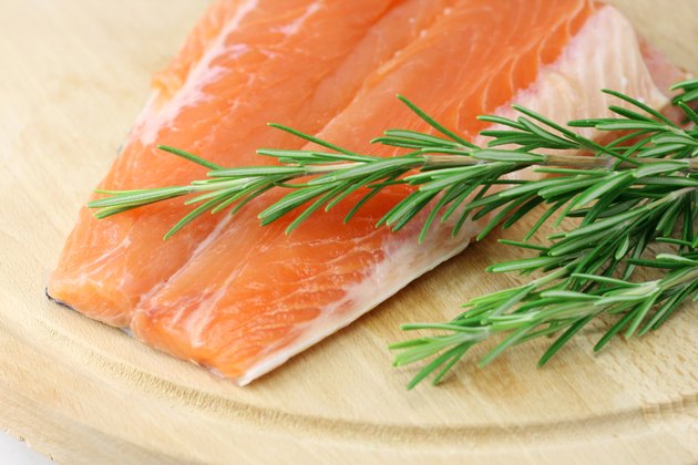 Salmon steak with rosemary
