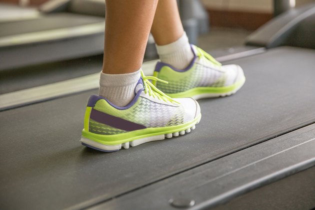 Warming up on treadmill