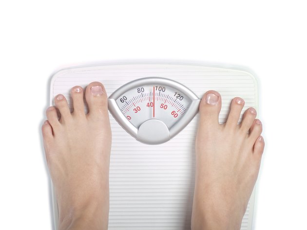 Diet bathroom scale on white