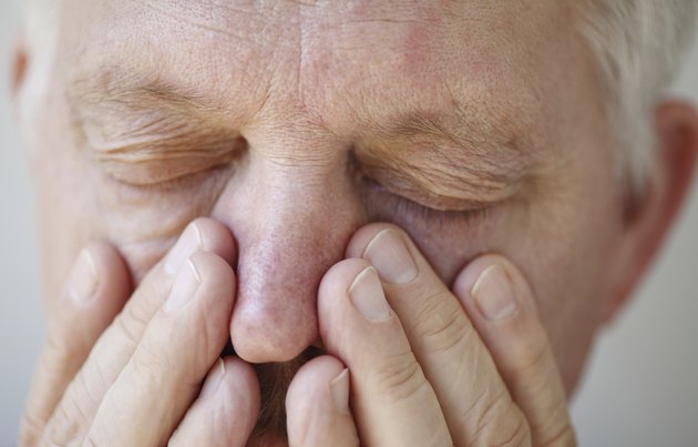 Sinus problems in senior man