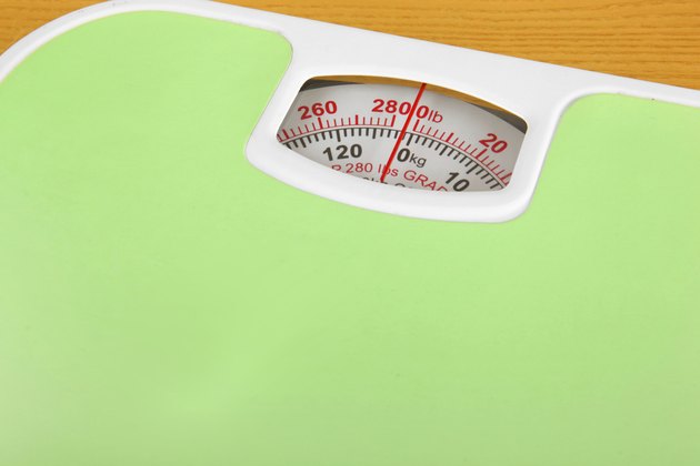 Green bathroom scale