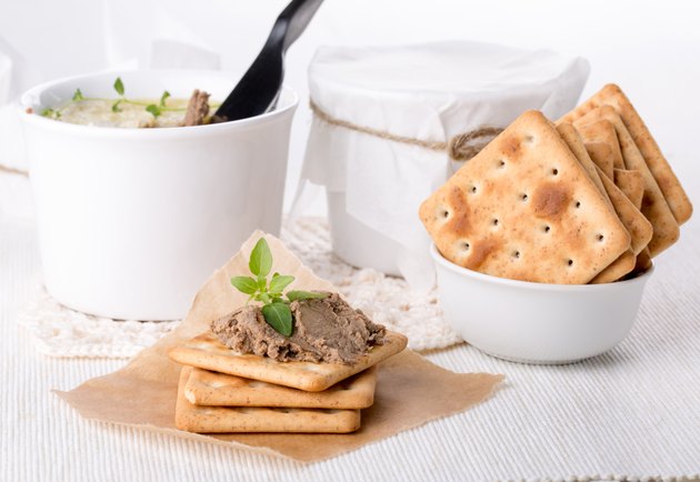 Liver pate with crackers