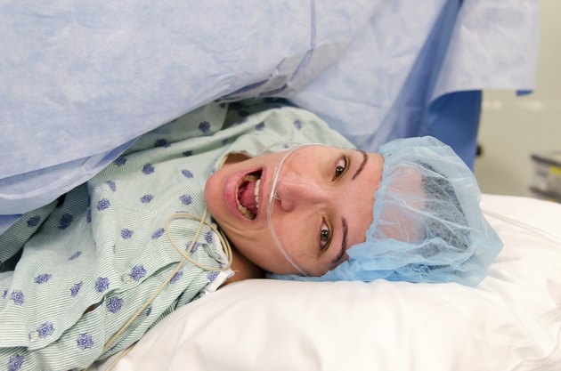 Horrified Woman Screaming During Surgery