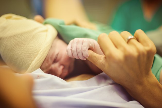 Baby few minutes after the birth