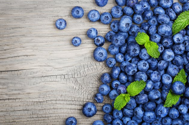 Blueberry on old wood background