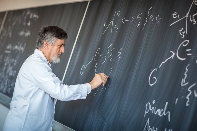 Senior chemistry professor giving a lecture
