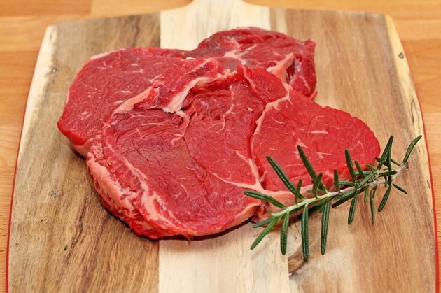 Raw sliced of beef meat, Scotch fillet
