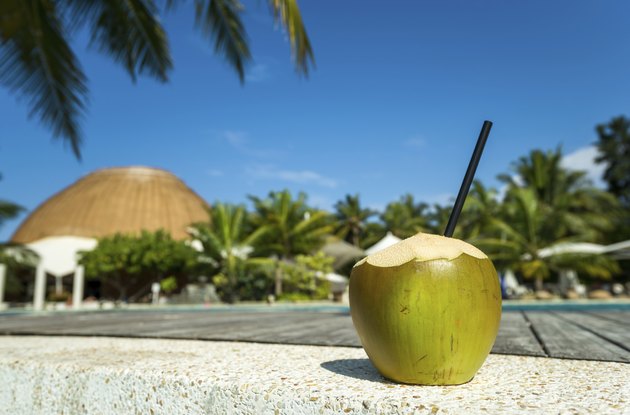 Coconut cocktail on the beach