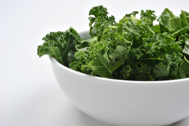 organic tender leaf curly kale washed and ready to cook