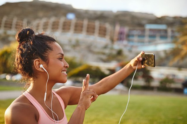 woman taking a selfie