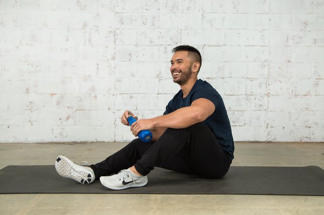 Mike Donavanik enjoying a break from his workout
