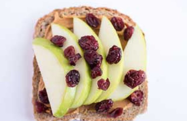The Harvest Toast With Peanut Butter, Apples and Cranberries