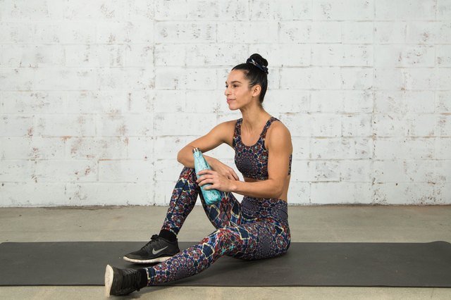 Vanessa Villegas taking a break during the LIVESTRONG.COM burpee challenge