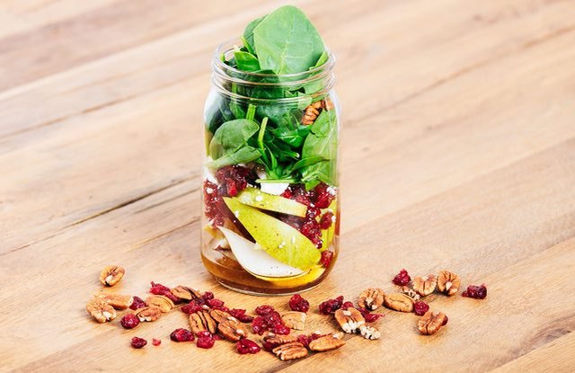 Pear and Cranberry Mason Jar Salad