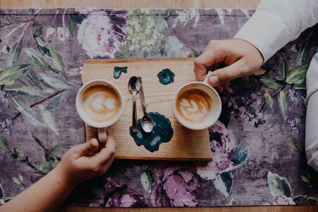 couple enjoying coffee on a date