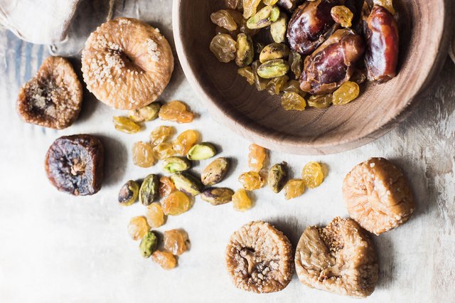 Dried figs, dates and raisins