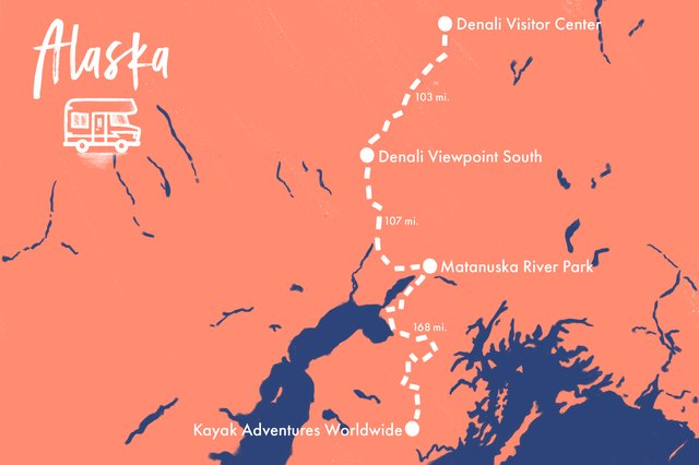 Map of Alaska road trip