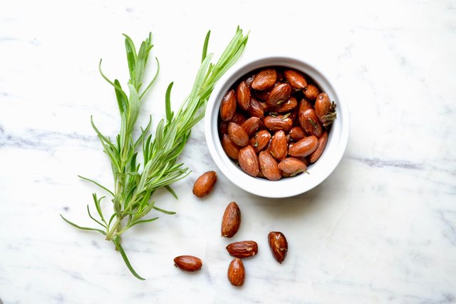 Rosemary Almonds on a marble tabletop