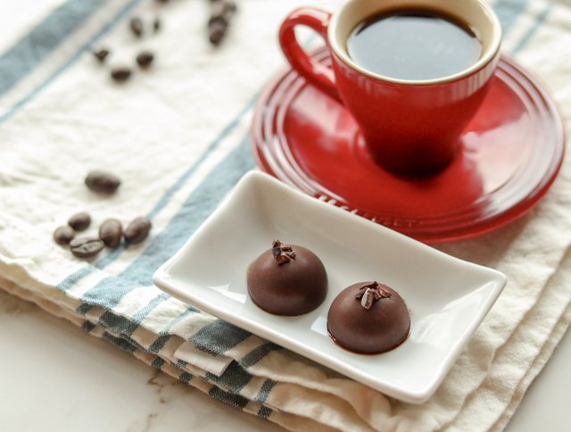 Mocha cacao nib coffee chocolate fat bombs made in silicone mold