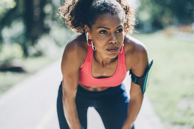Sportswoman resting