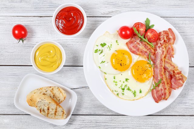 Sunny Side Up Eggs with crispy bacon