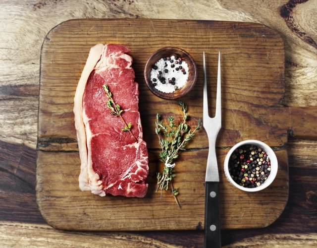 Raw beef steak