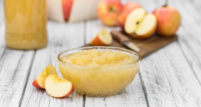 Portion of homemade Applesauce (selective focus)