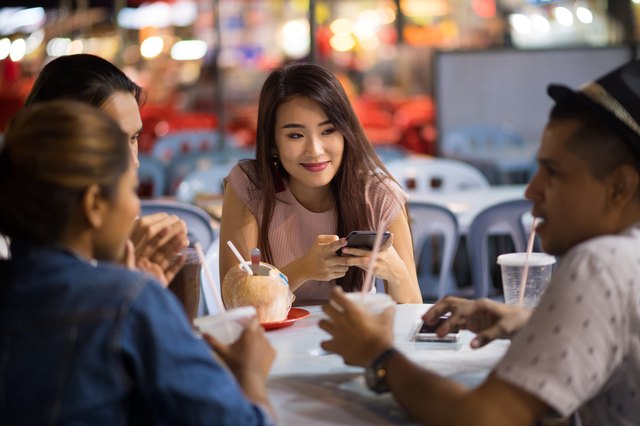 Friends enjoying a local night market