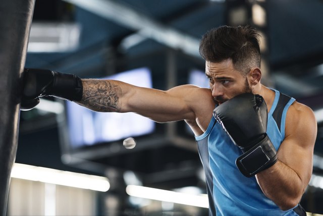 Punching a store punching bag