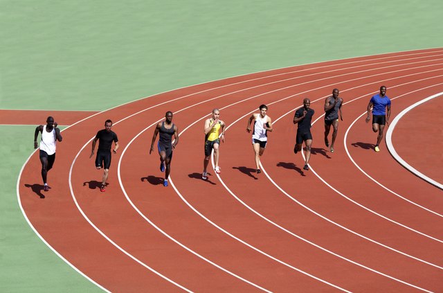 What Is the Distance Around a Running Track for Each Lane? | livestrong